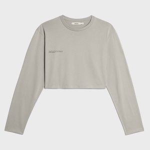 Pangaia Long Sleeve Crop Tee XS Stone NWT